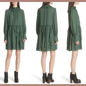 See by Chloé‎ Eyelet Detail Dress in Deep Green [SZ 34 ]